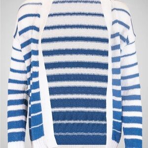 Simply Southern Blue and White Striped Cardigan